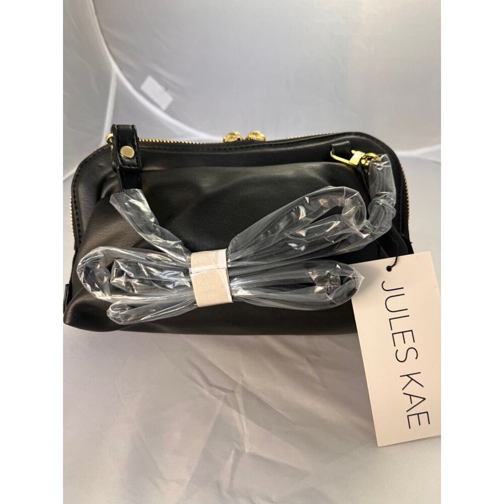 NWT JULES KAE Vegan Leather small Crossbody Bag Purse in Black With Dust Bag - Picture 6 of 11